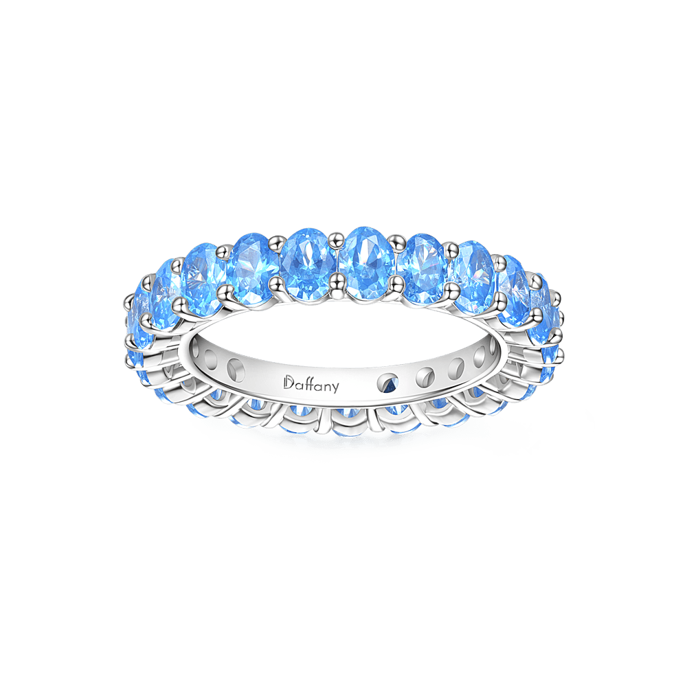 Aquamarine Oval-cut Eternity Band Ring_3