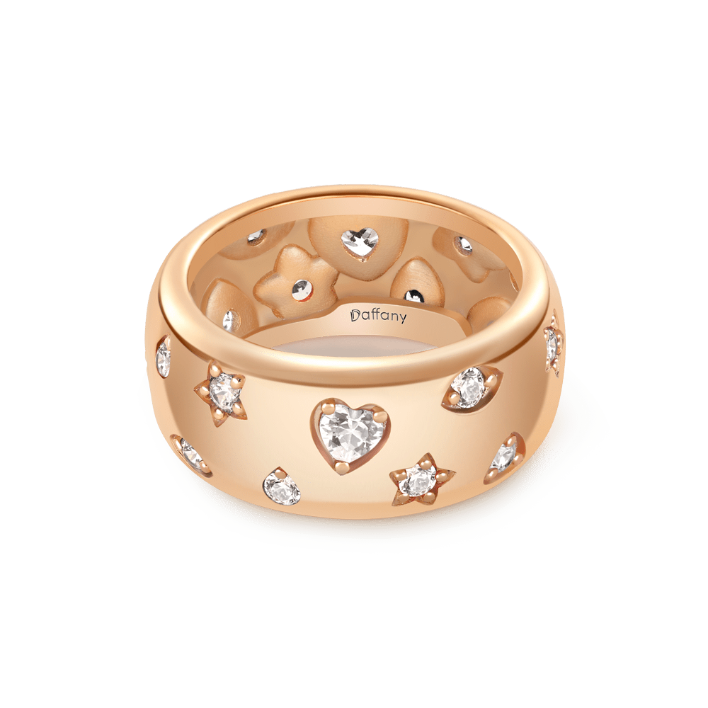 Rose Gold Color Mixed Shape Vintage Ring_1