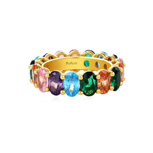 Rainbow Oval-cut Eternity Band Ring_1