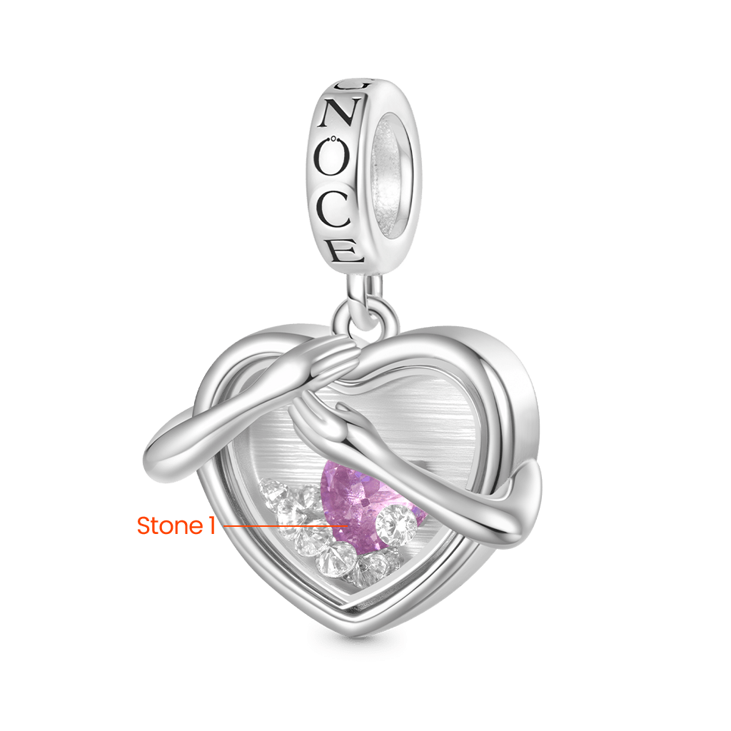 Gnoce Hug Love Locket Birthstone Pendant Dangle Charm_2