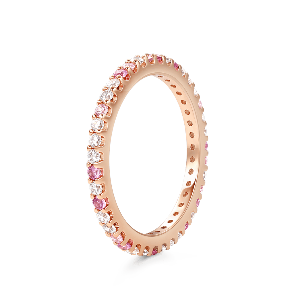 Gnoce Gradient Morganite And White Topaz Eternity Band Ring_3