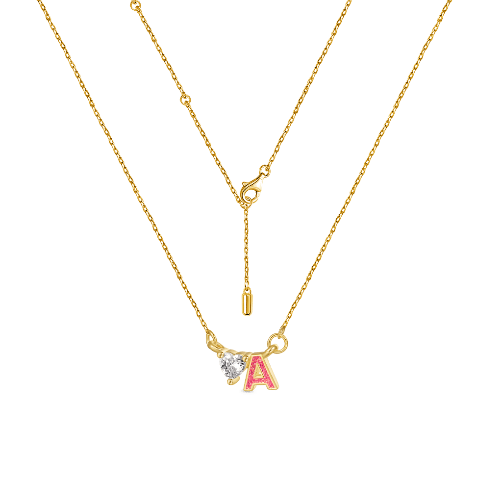 Gnoce Personalized Initial A Birthstone Gold Necklace_4