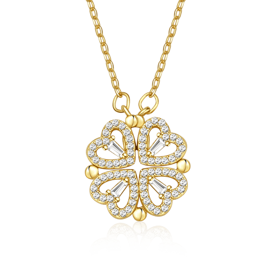 Gnoce Gold Color Fourleaf Clover Necklace_1