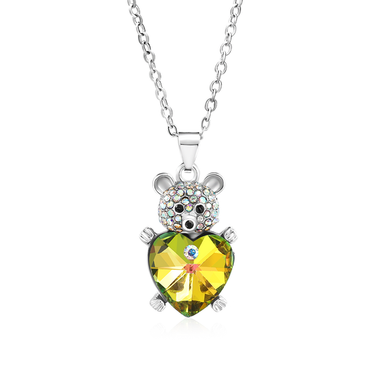 Gnoce Bear Embrace Heart Pendant Necklace_1