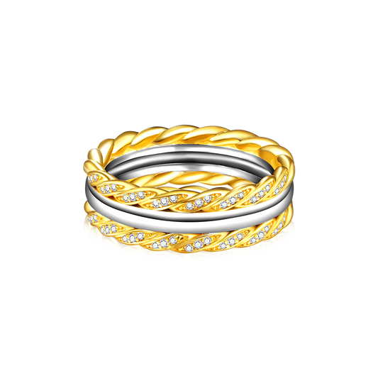 Gnoce Two-tone Twisted Rope Wedding Band Ring_1