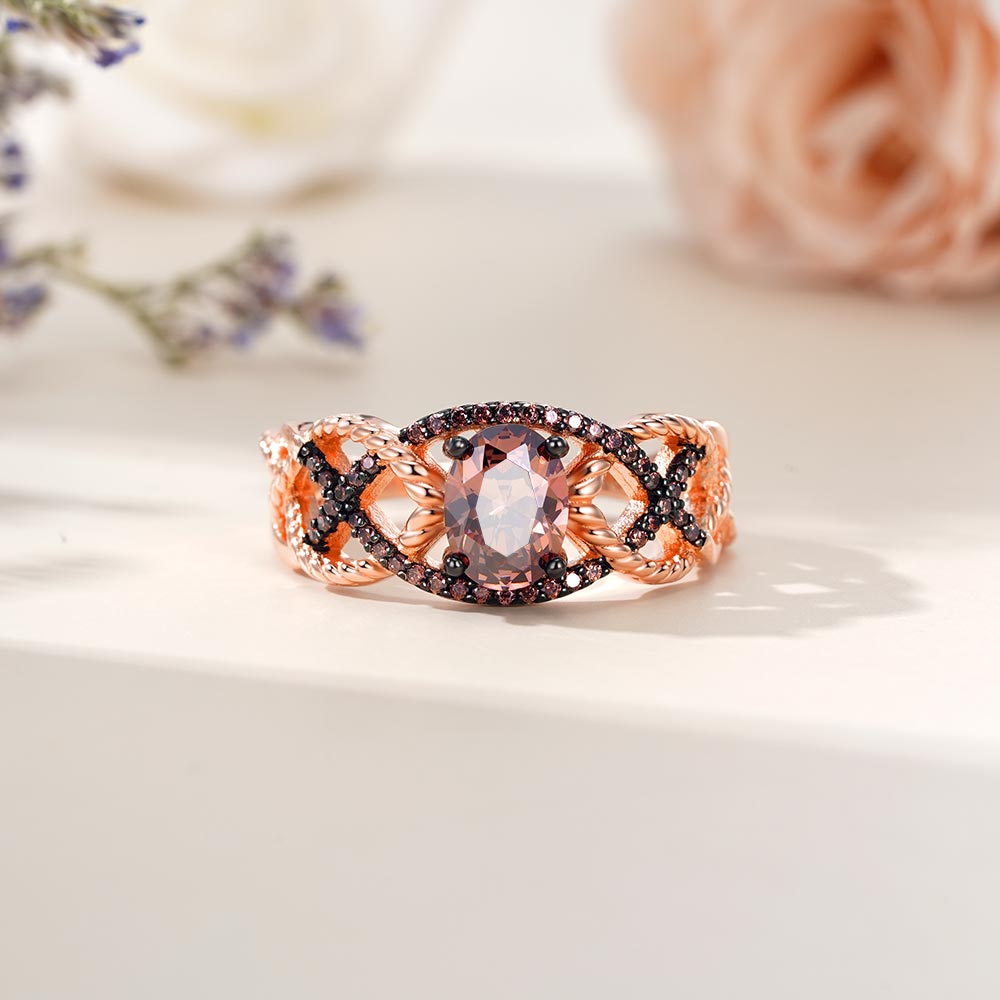 Gnoce Twisted Infinity Coffee Sapphires Band Ring_4