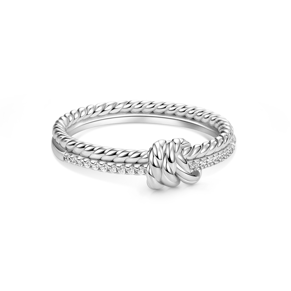 Gnoce Knot Twisted Rope Channel Band Ring_1