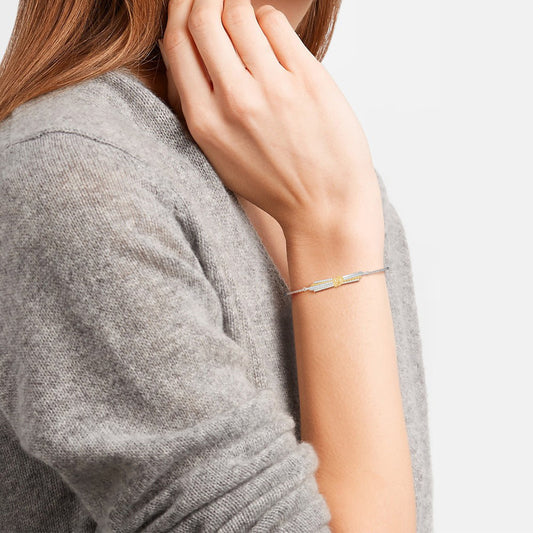Gnoce Heart Knot Bars Chain Bracelet_3