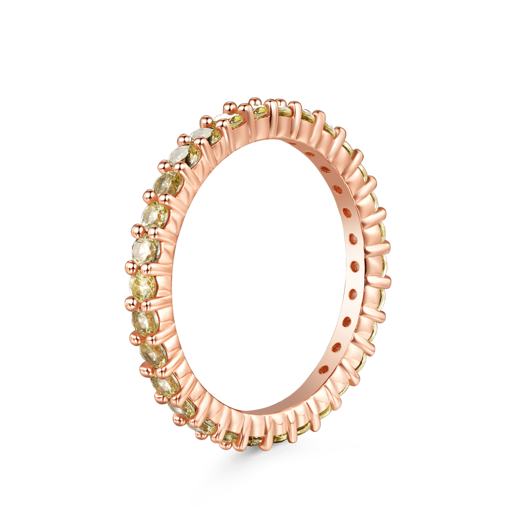 Gnoce Citrine Round-cut Statement Eternity Band Ring_3