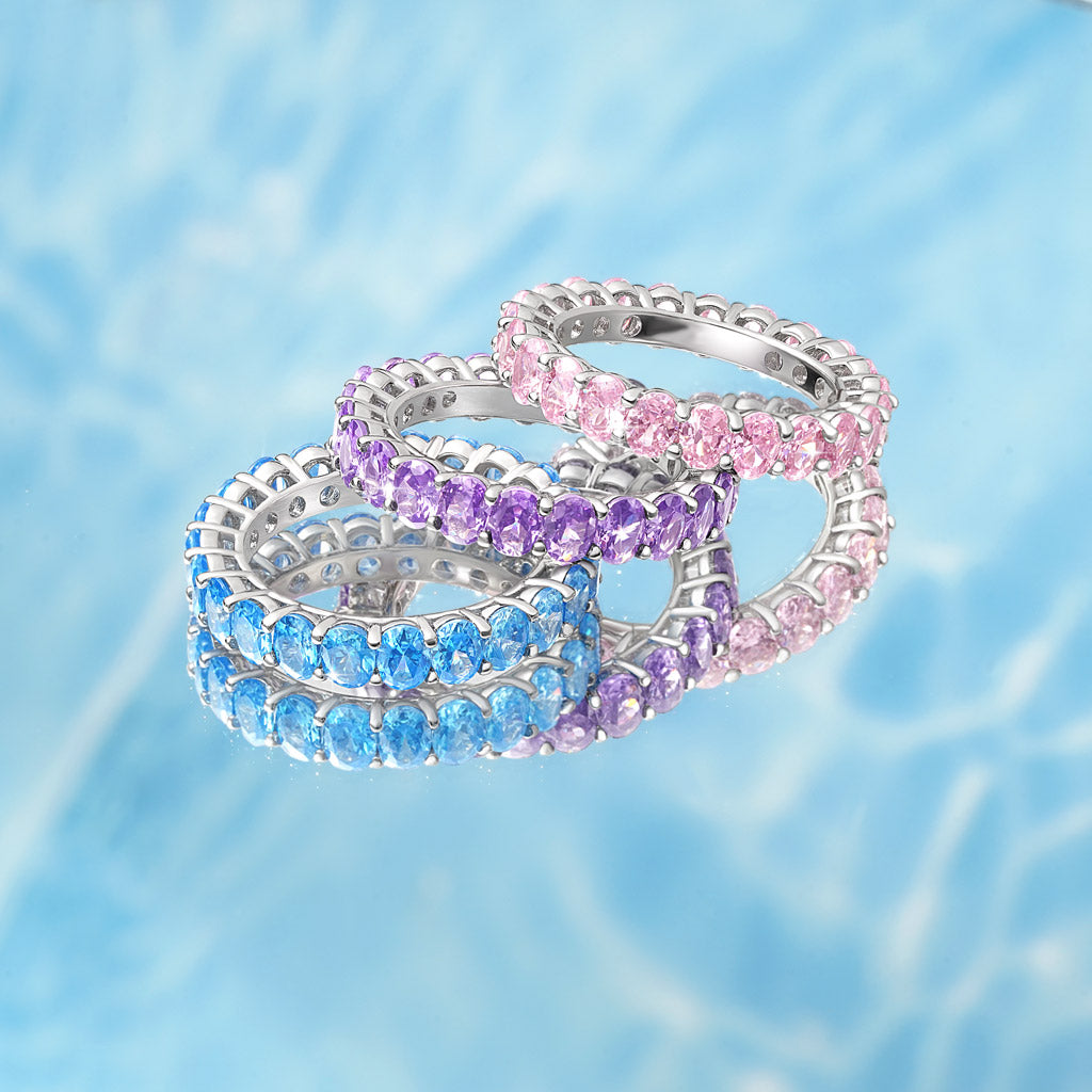 Gnoce Morganite Oval-cut Eternity Band Ring_3