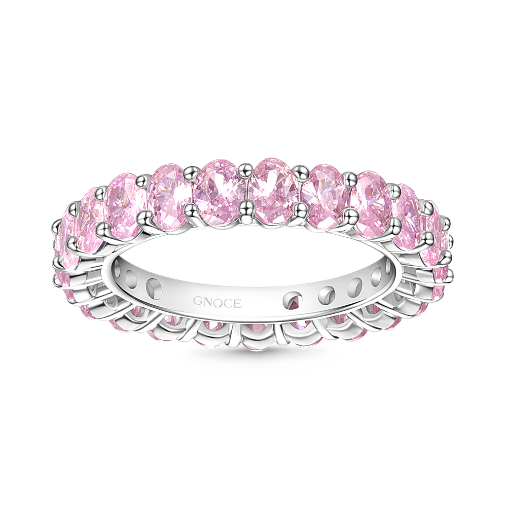 Gnoce Morganite Oval-cut Eternity Band Ring_1
