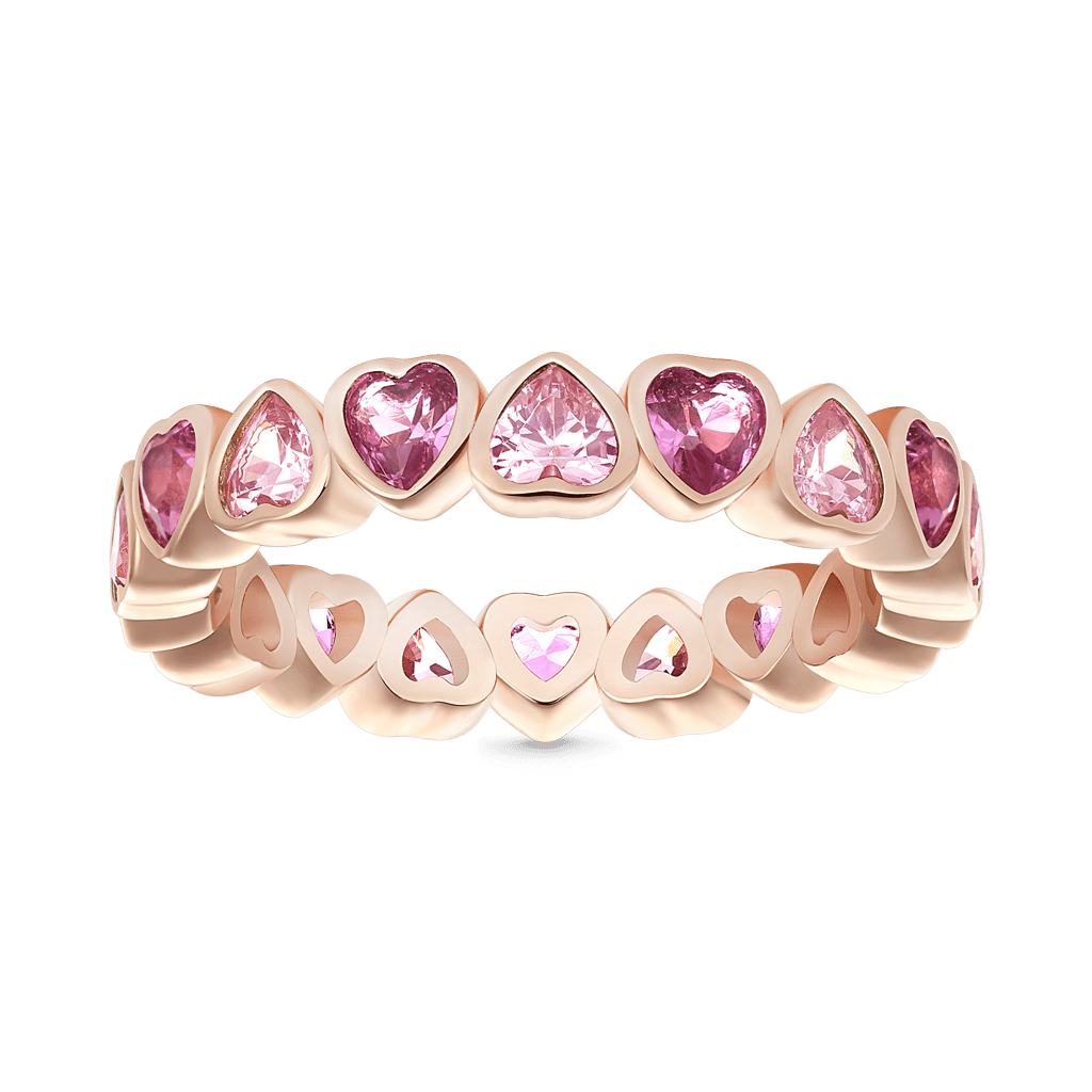 Gnoce Morganite Heart Bezel Eternity Band Ring_1