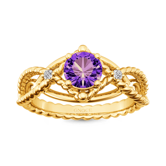 Gnoce Amethyst Crossover Engagement Ring_1
