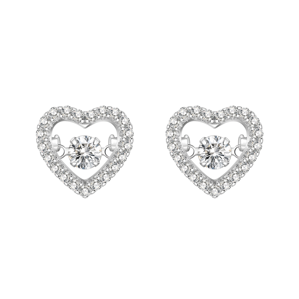 Gnoce Sparkling Pavé Heart Dancing Earrings_1