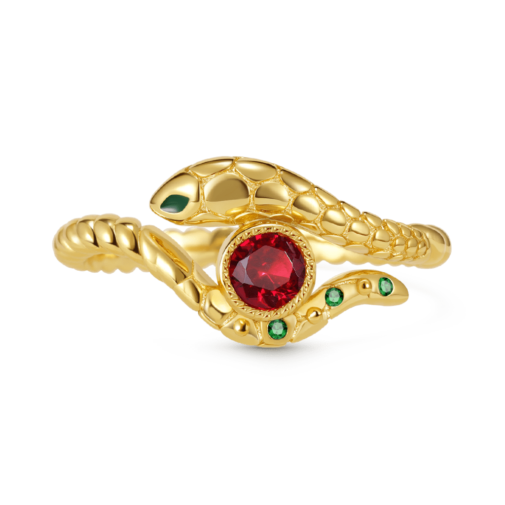 Gnoce Snake Wraps Gem Twisted Rope Fashion Ring_1