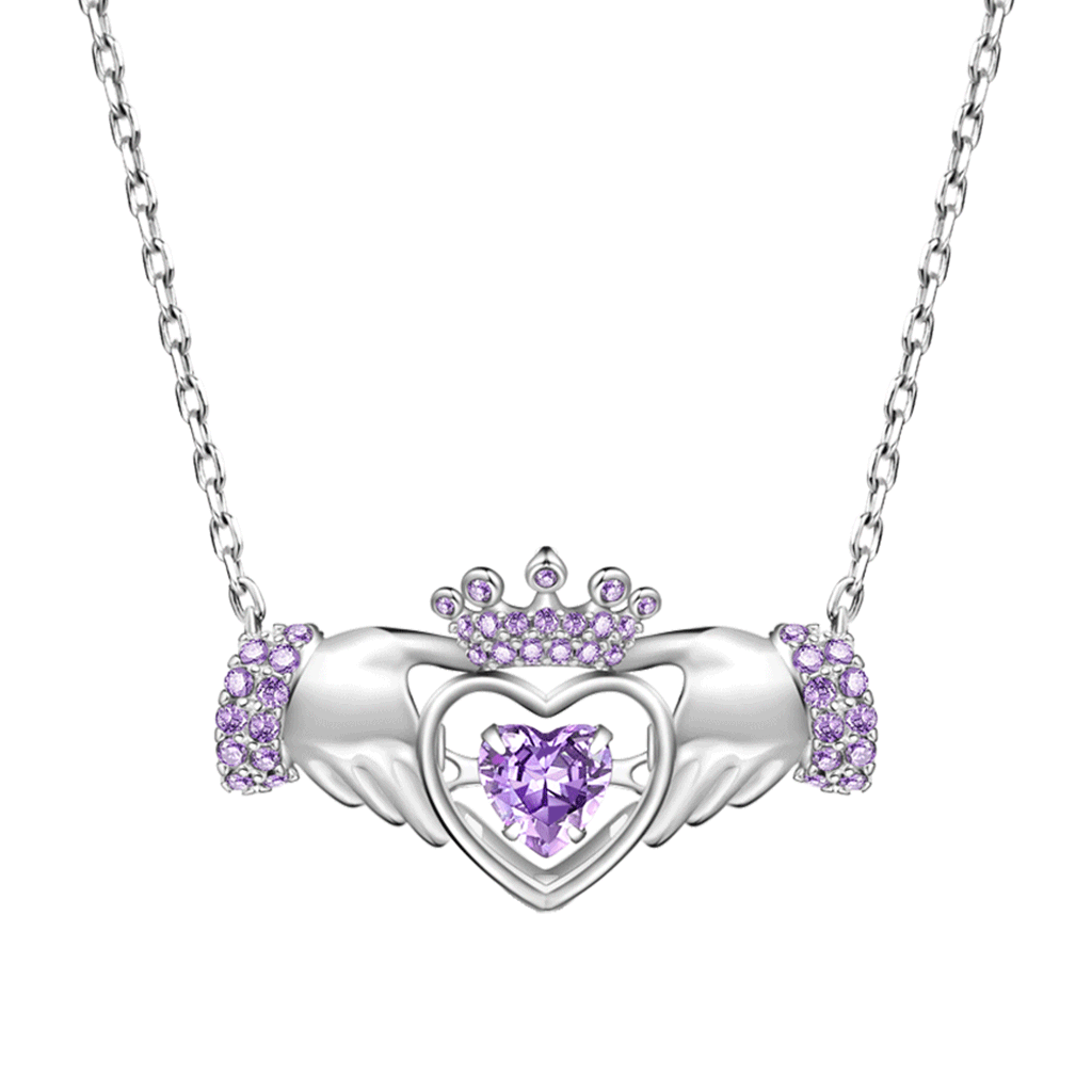 Gnoce Hands Heart Crown Pendant Necklace_1