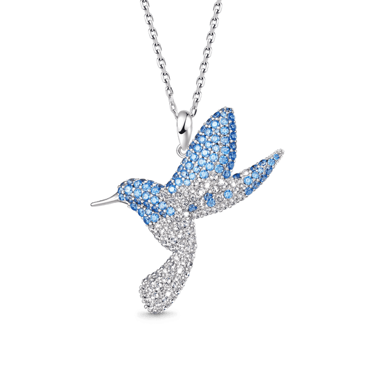 Gnoce Sparkling Hummingbird Pavé Pendant Necklace_1