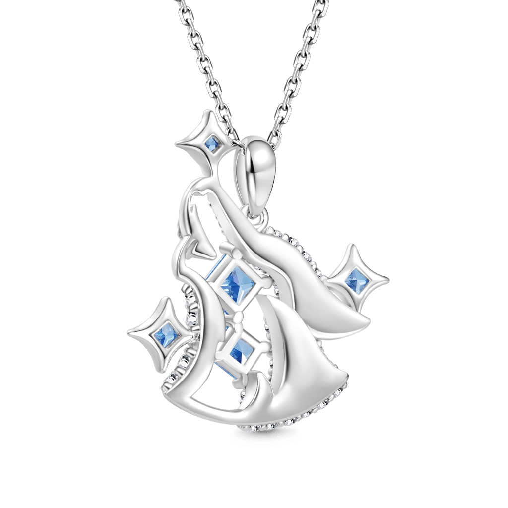 Gnoce Howling Wolf Pave Pendant Necklace_2