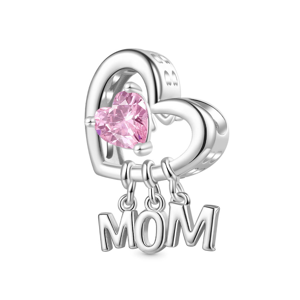 Gnoce Mother's Day Love Heart Birthstone Charm_2