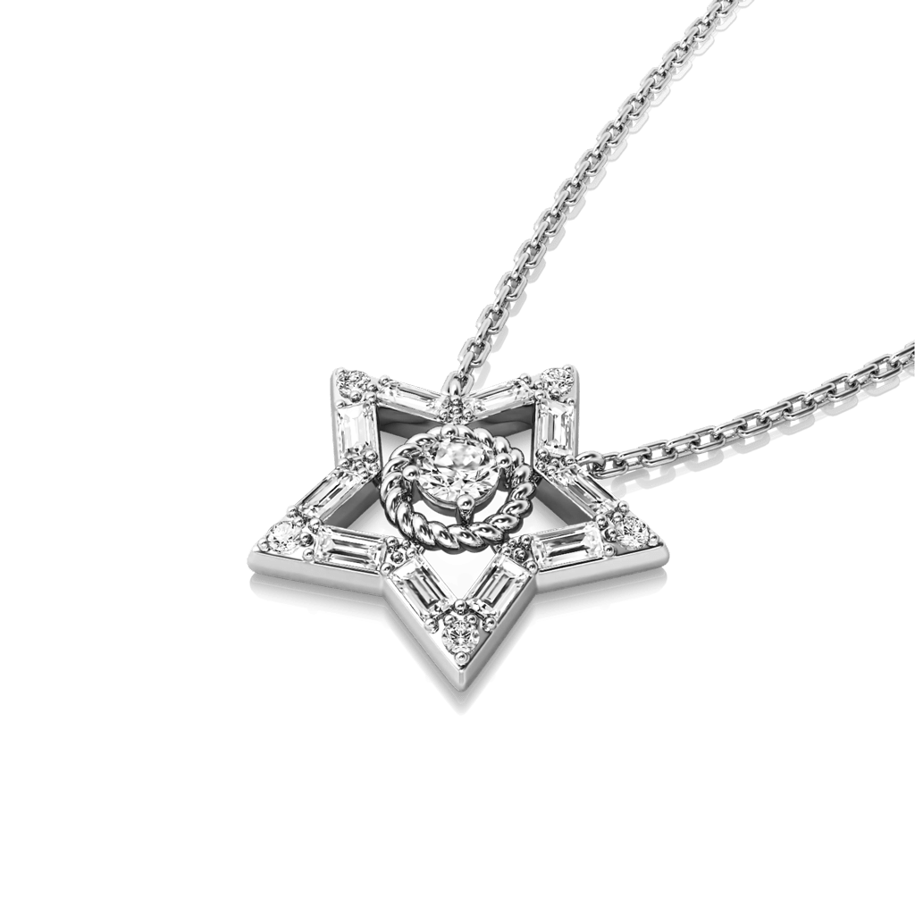 Gnoce Shiny Five-pointed Star Necklace_3