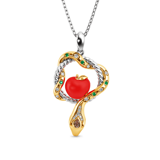 Gnoce Serpent and Forbidden Fruit Pendant Necklace_1