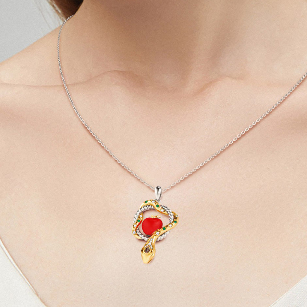 Gnoce Serpent and Forbidden Fruit Pendant Necklace_6