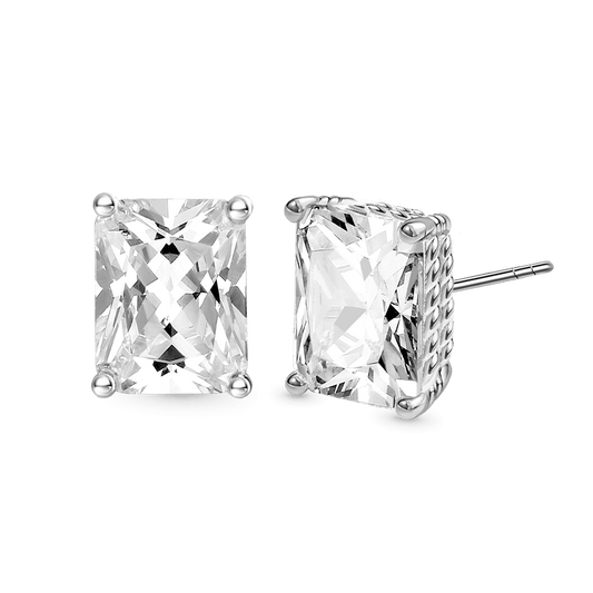 Gnoce Radiant Cut Twisted Rope Studs Earrings_1