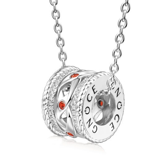 Gnoce Elegant Crossover Drum Pendant Necklace_1