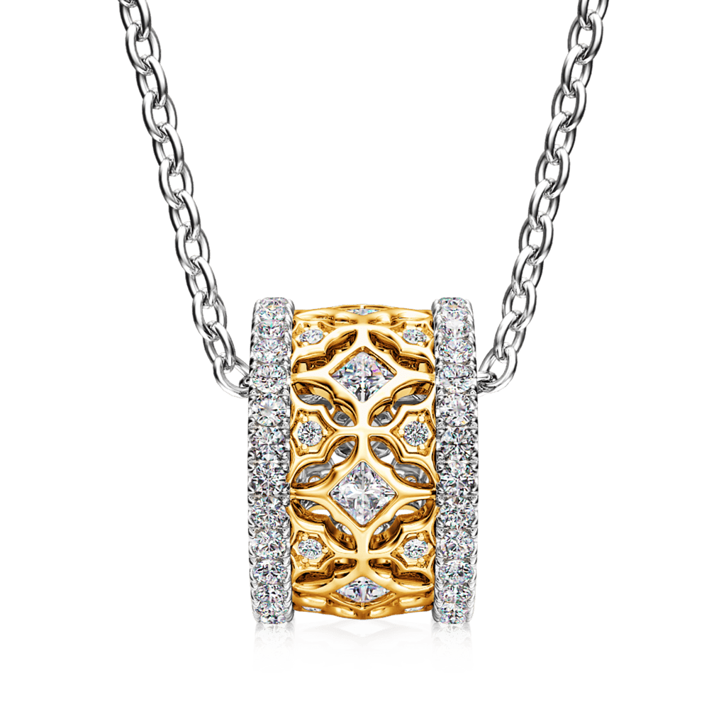 Gnoce Halo Ruby Deluxe Drum Pendant Necklace_2