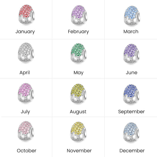 Gnoce Engravable Easter Egg Inlaid White Diamonds Pendant Dangle Charm_7