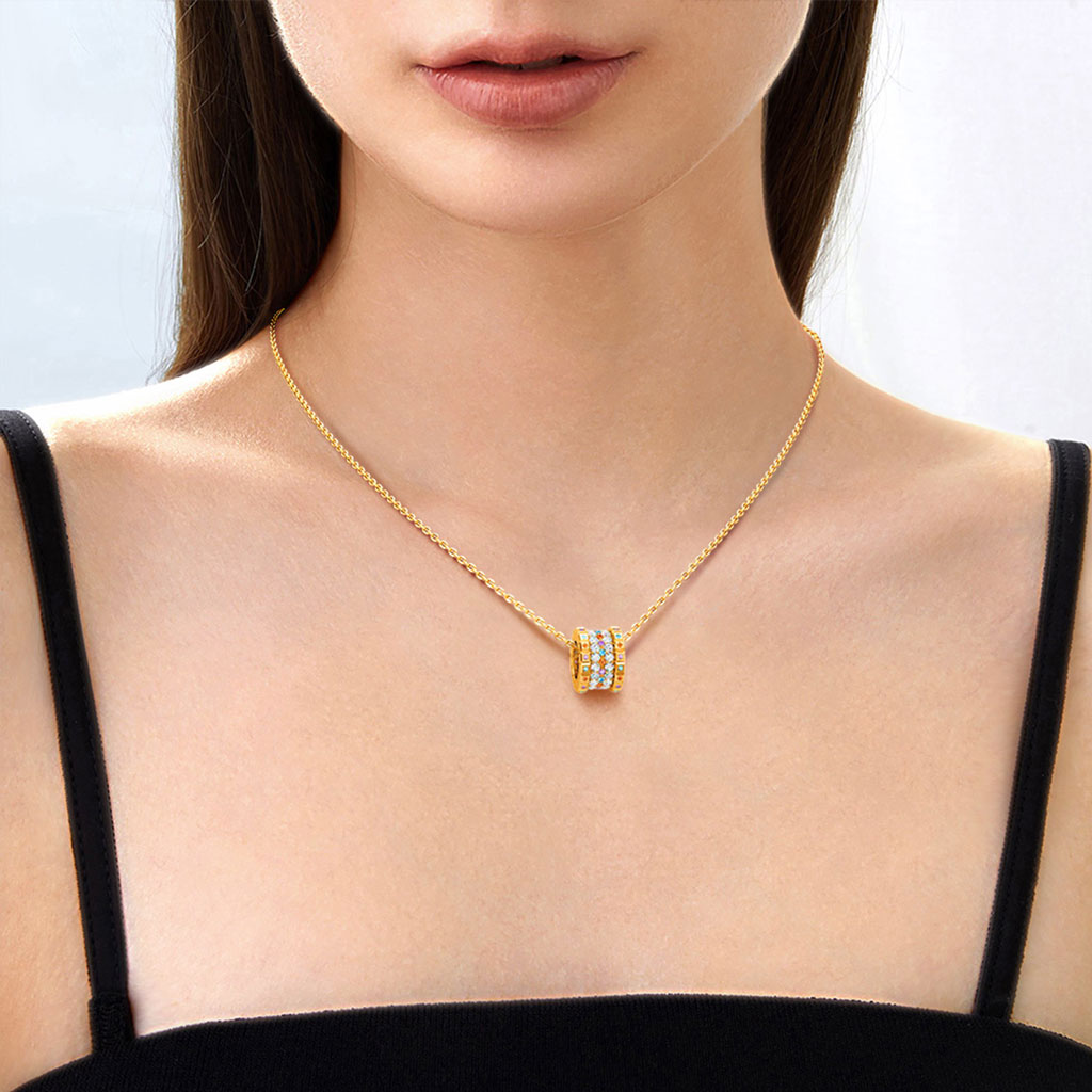 Gnoce "Colorful World" Drum Pendant Necklace_4