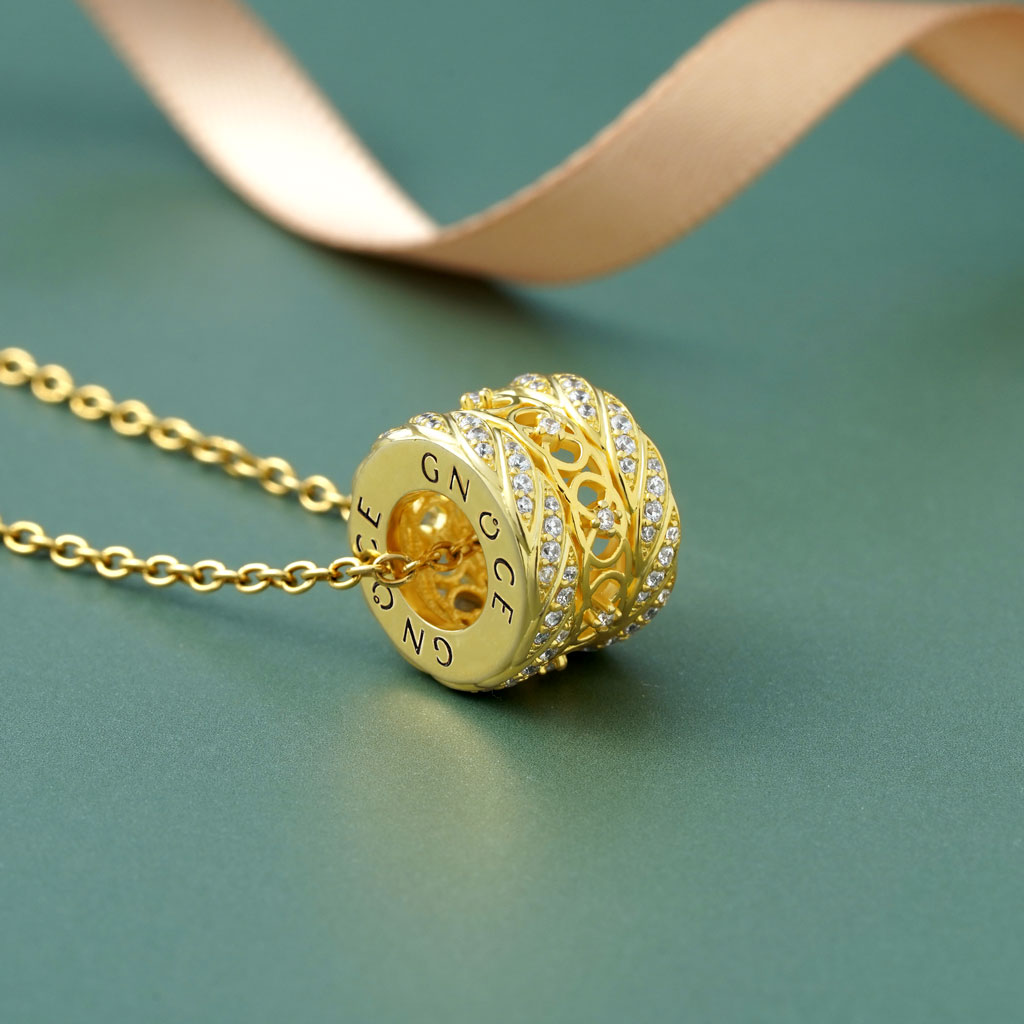 Gnoce Interlocking Love Drum Pendant Necklace_3