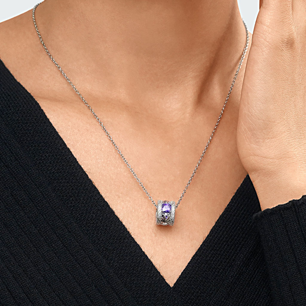 Gnoce "Mystery Garden" Drum Pendant Necklace_3