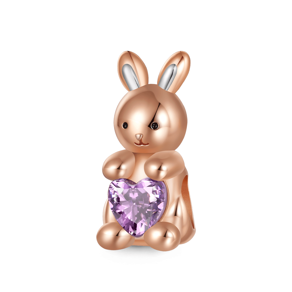 Gnoce Gray Bunny Embraces Love Charm_2