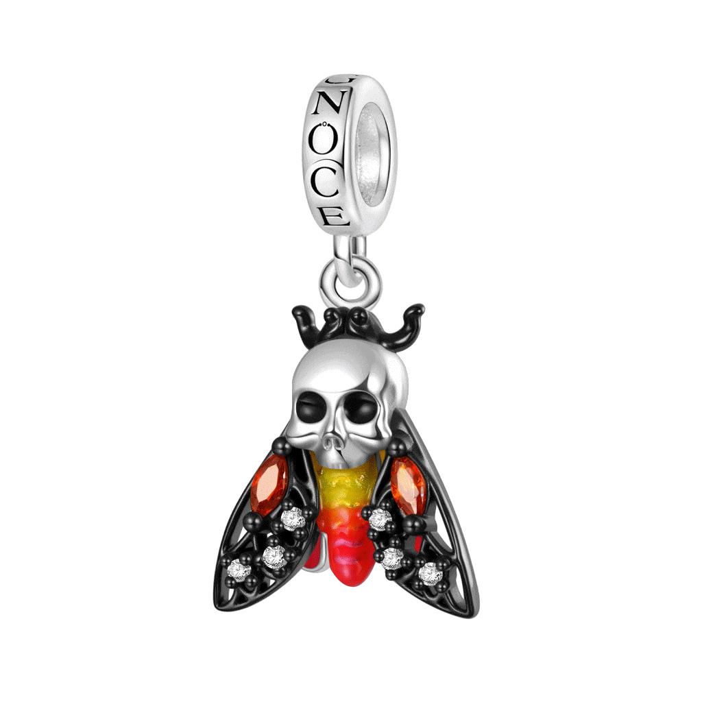 Gnoce Glow-in-the-Dark Death Head Moth Pendant Dangle Charm_1