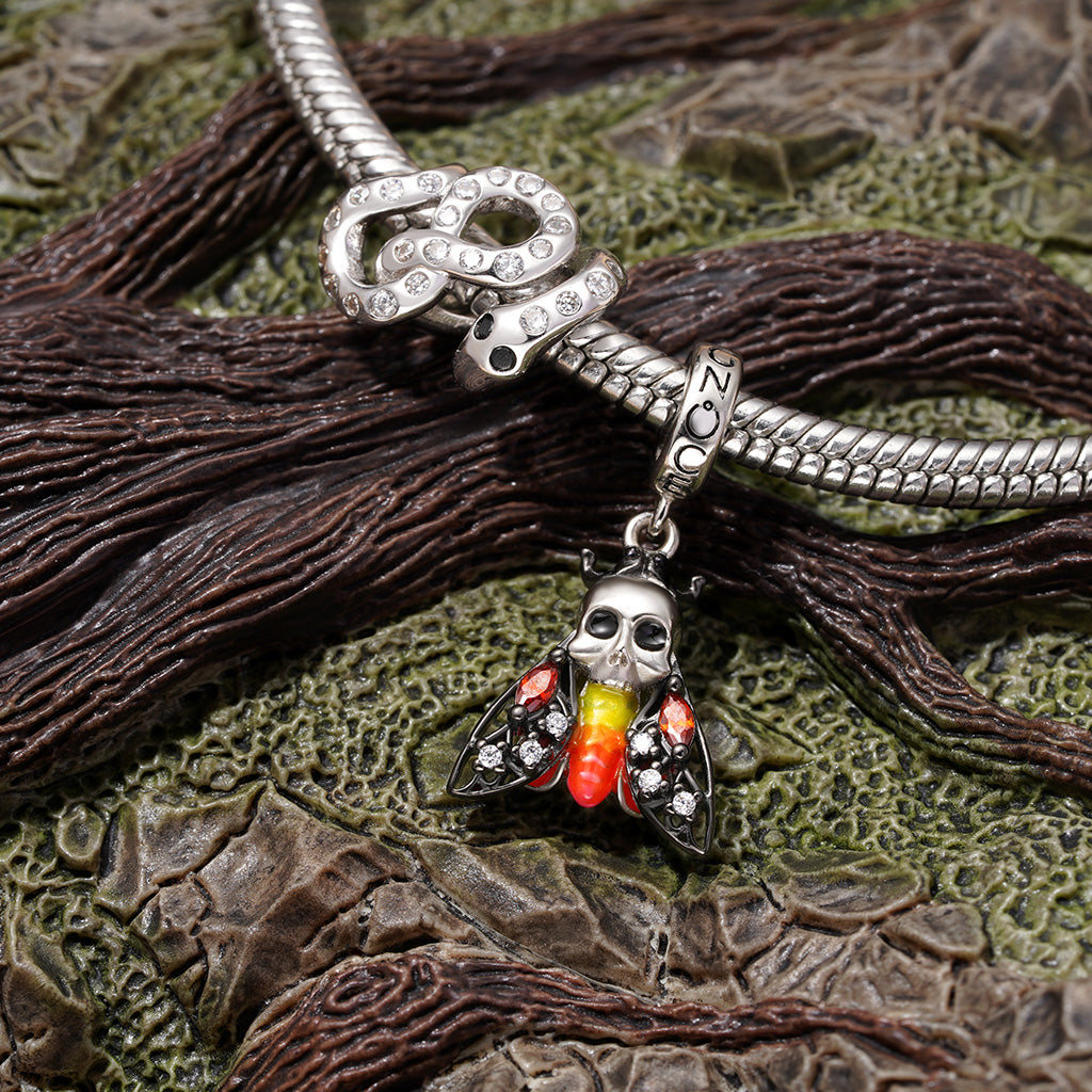 Gnoce Glow-in-the-Dark Death Head Moth Pendant Dangle Charm_3