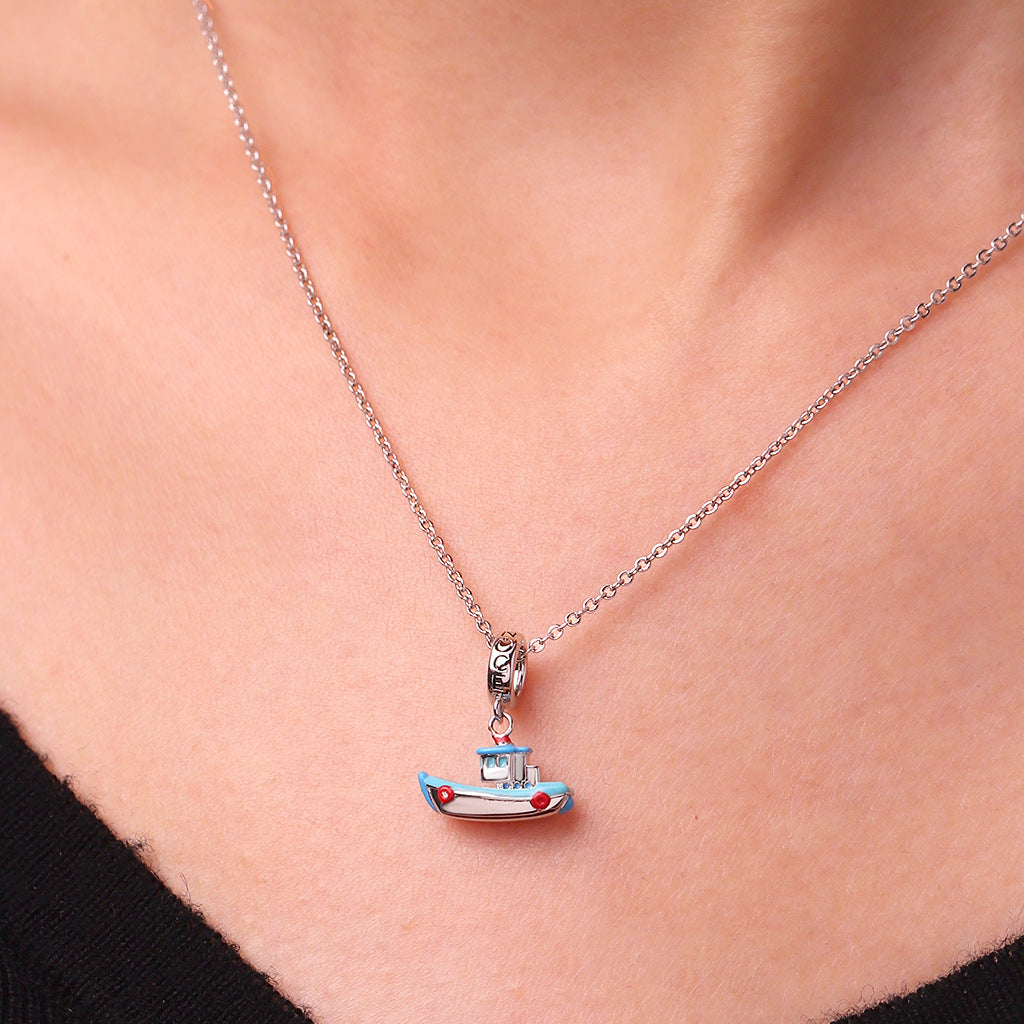 Gnoce Miniature Fishing Boat Pendant Dangle Charm_5