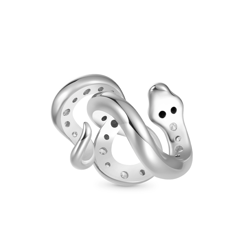 Gnoce White Snake White Diamond Charm_2