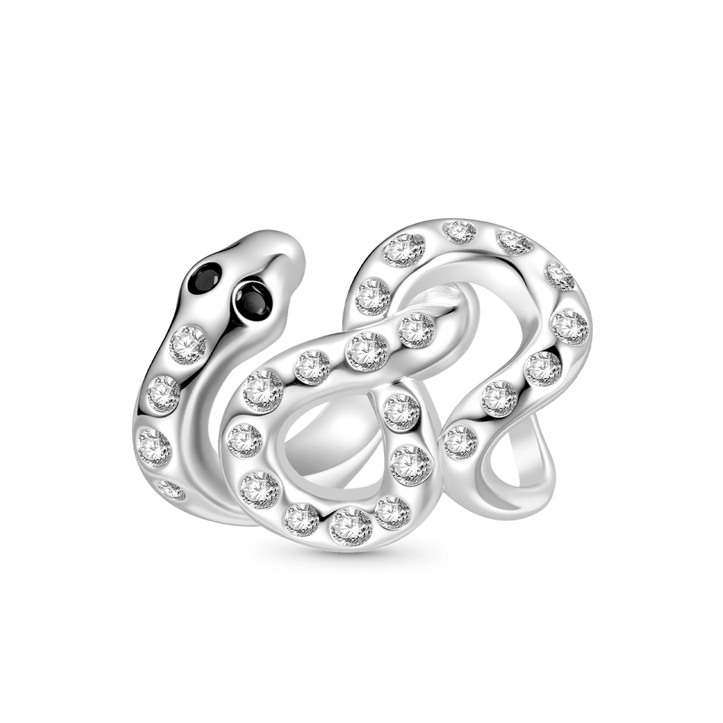 Gnoce White Snake White Diamond Charm_1