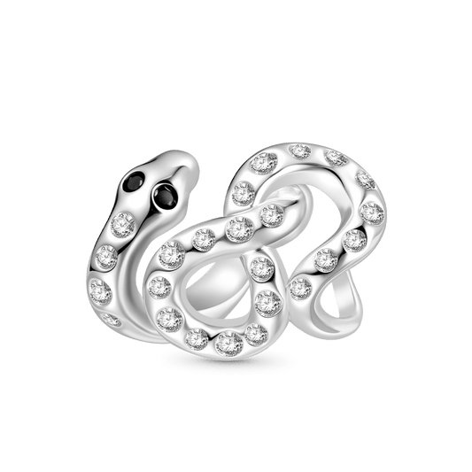 Gnoce White Snake White Diamond Charm_1