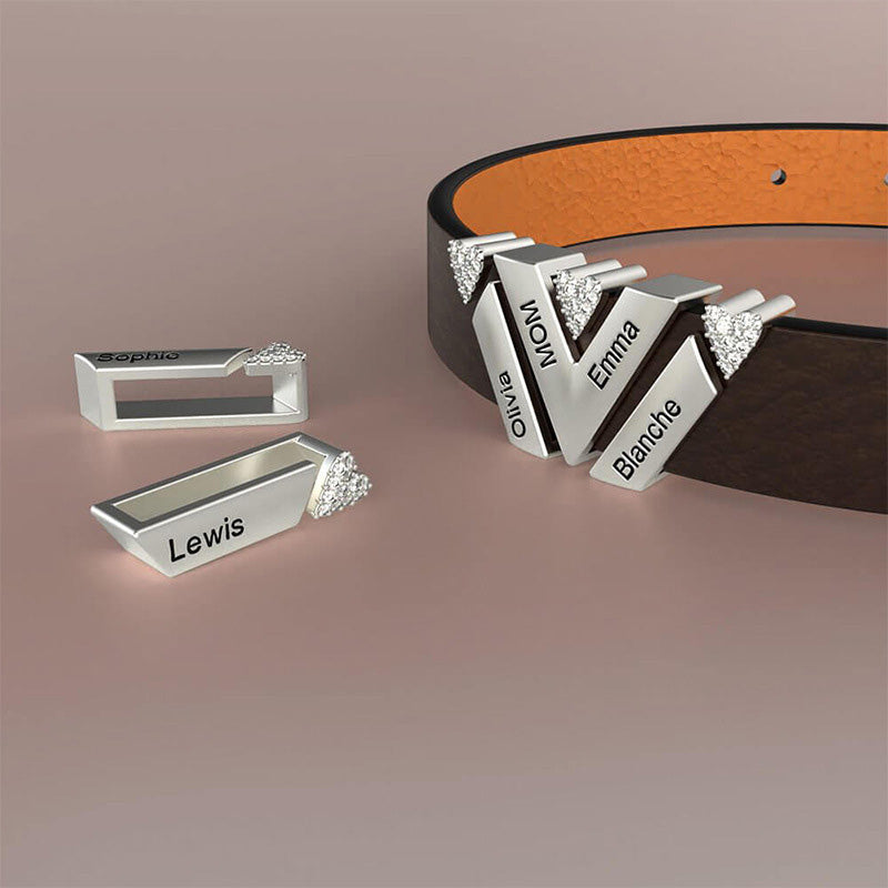 Gnoce Black Punk DIY Leather Personalized Bracelet with 2-6 Clasp_5