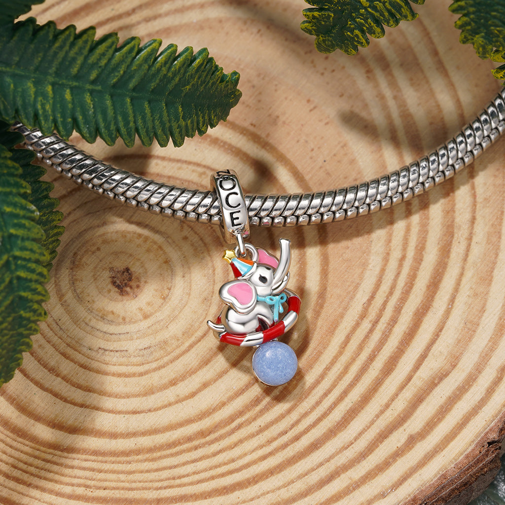 Gnoce Funny Circus Elephant Glow-in-the-Dark Pendant Dangle Charm_4
