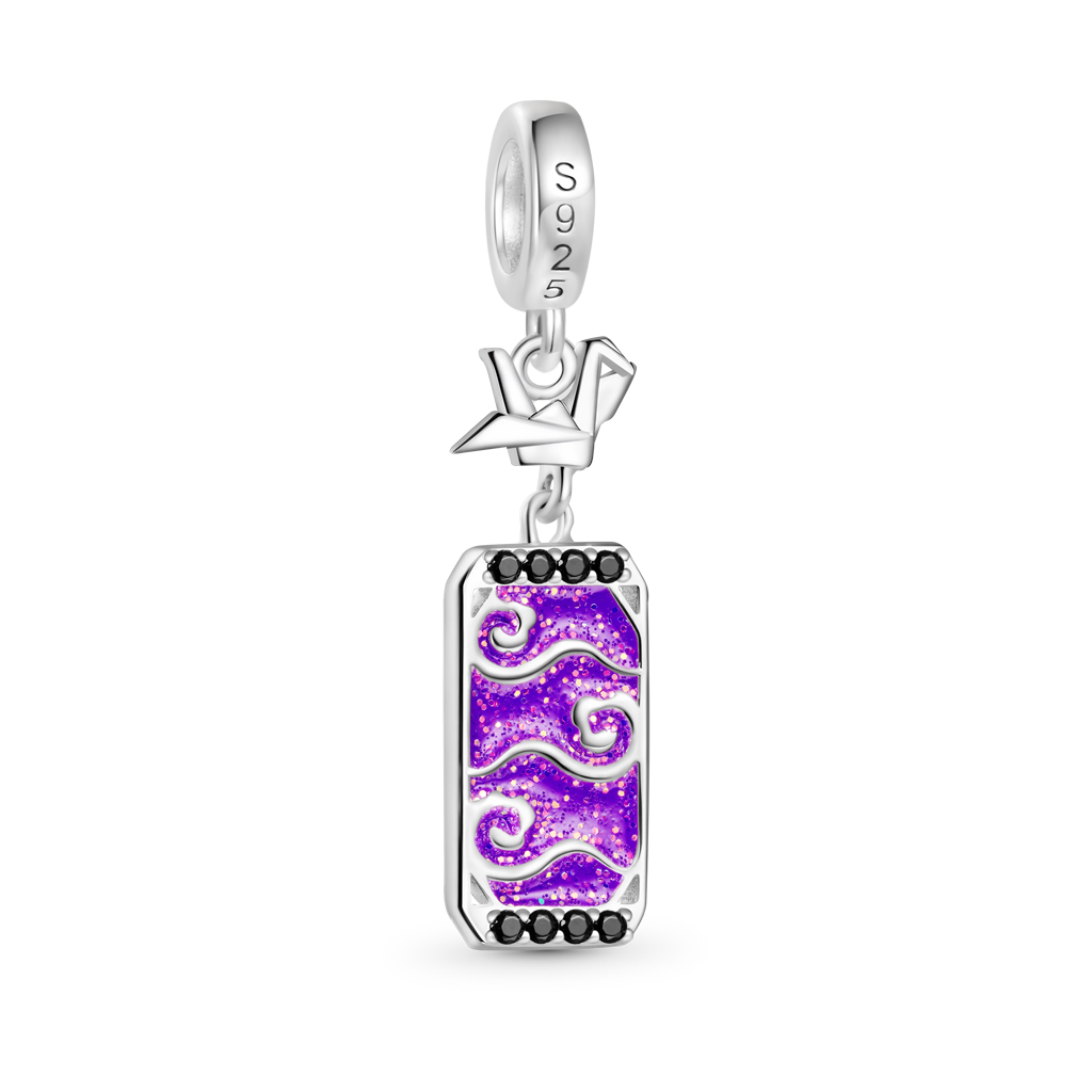 Gnoce Thousand Paper Cranes Amulet '除厄' Ukiyo-e Pendant Dangle Charm_2