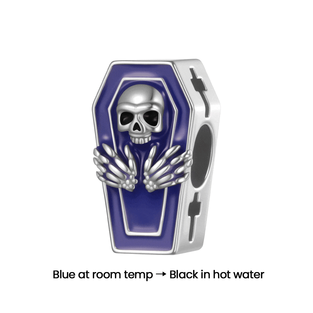 Gnoce Halloween Skull Heated Color-changing Coffin Charm_1