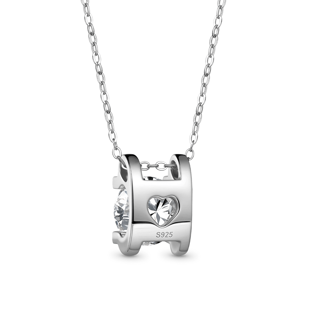 Gnoce Shiny 3CT Round VVS Moissanite Solitaire Necklace_2