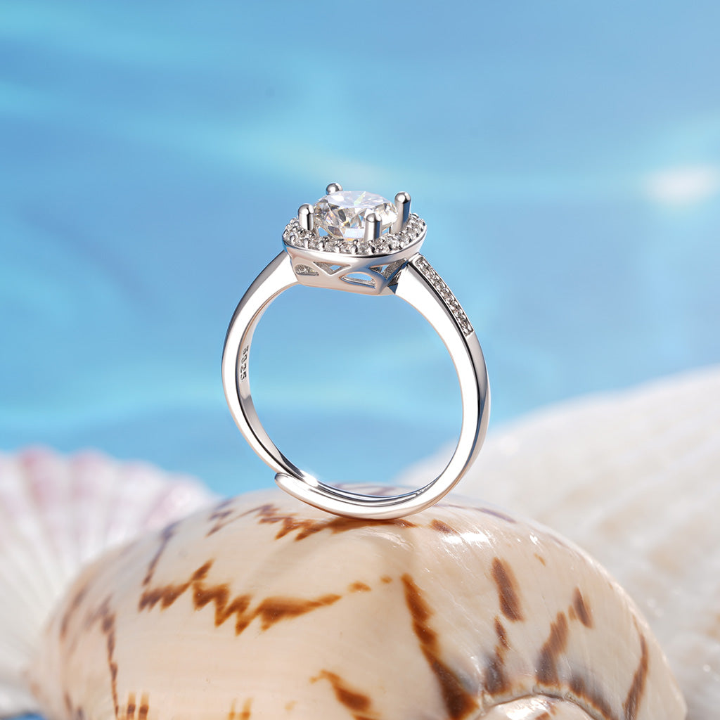 Gnoce Classic Cushion Halo 925S & VVS Moissanite Engagement Ring_3