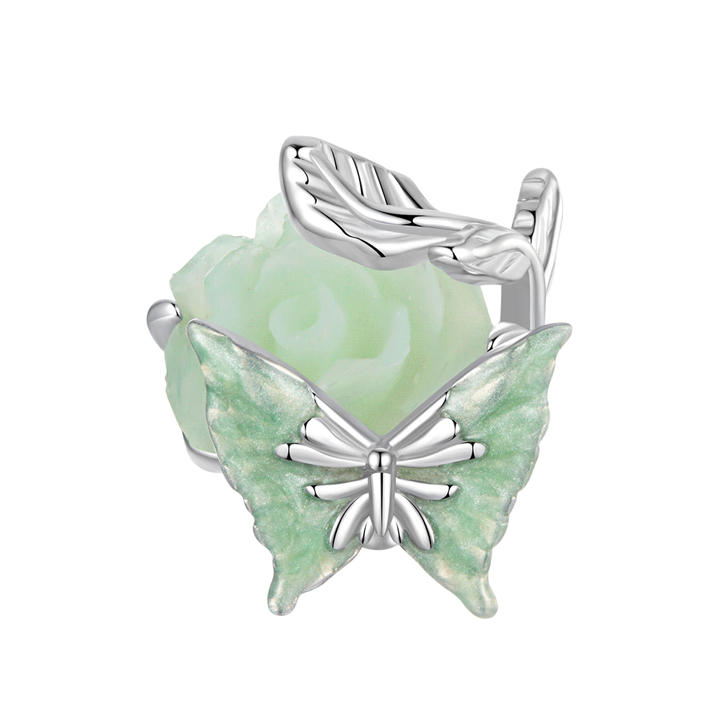 Gnoce Spring Glow-in-the-Dark Green Rose Butterfly Charm_1