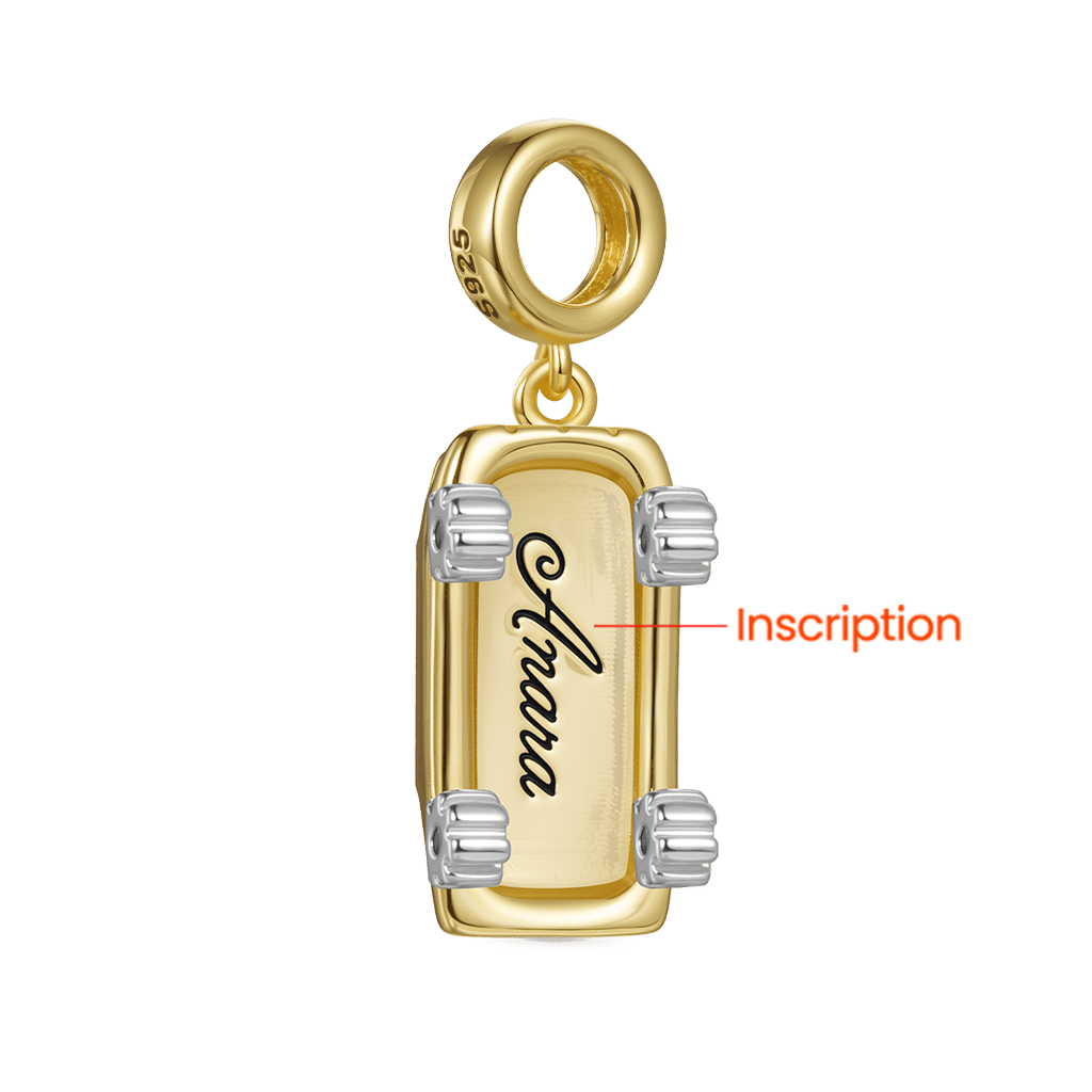 Gnoce Engravable Taxis of New York City Pendant Dangle Charm_3