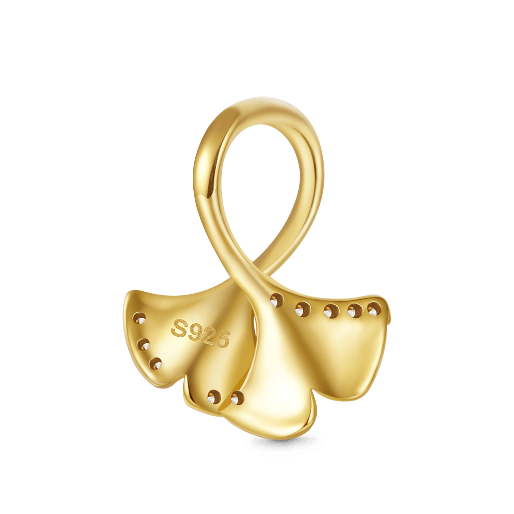 Gnoce 18K Gold-plated Ginkgo Leaf Charm_2