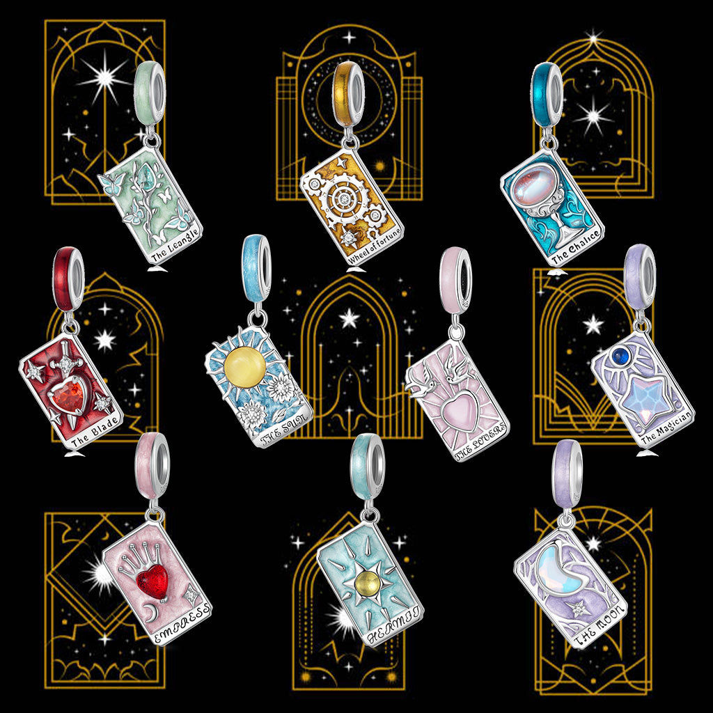 Gnoce Blue Tarot Card Sun Pendant Dangle Charm_3